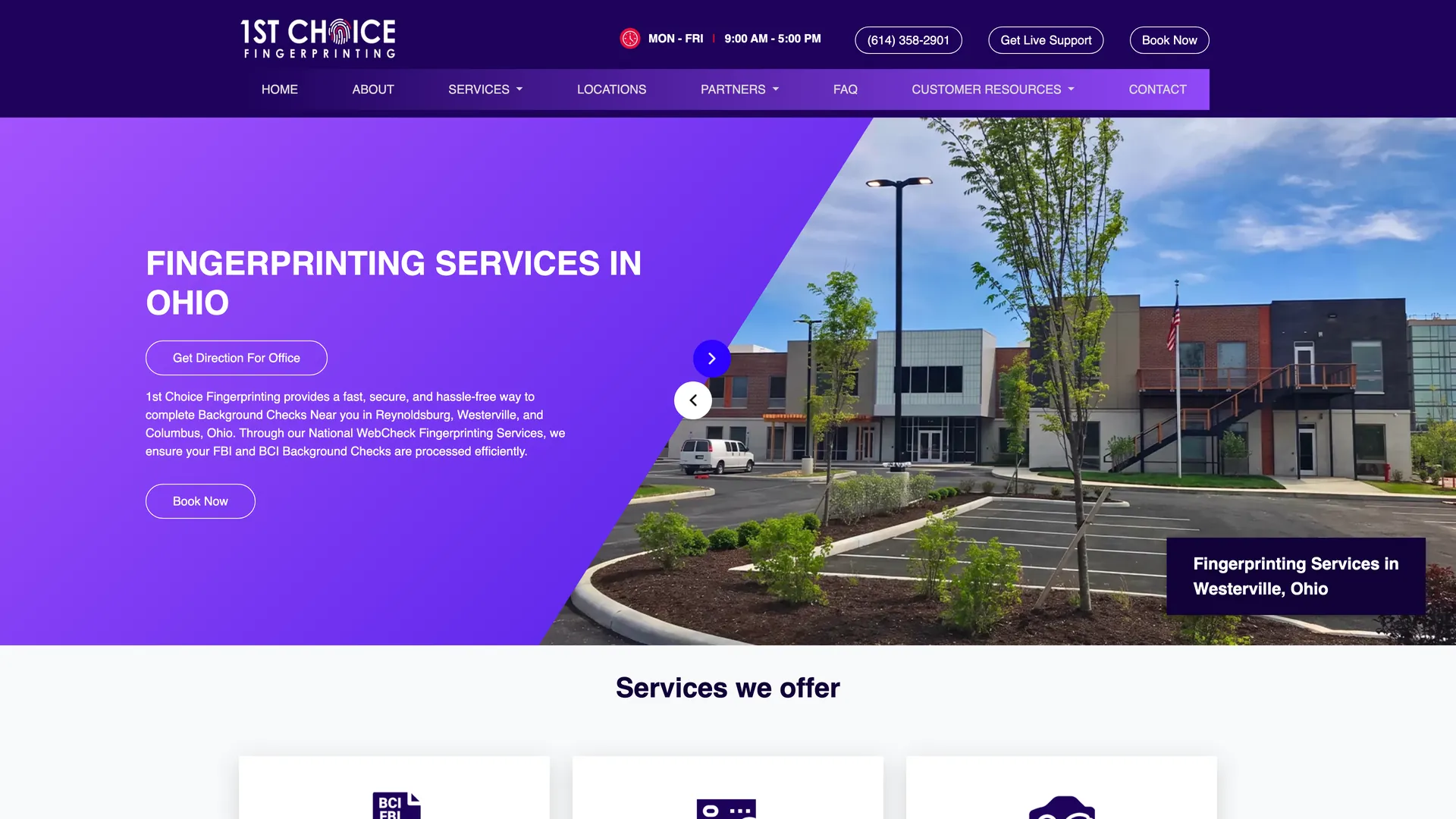 1st Choice Fingerprints website homepage